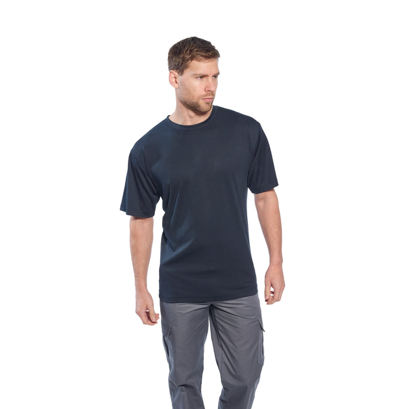 Model displaying back view of Portwest C701 Combat Trousers