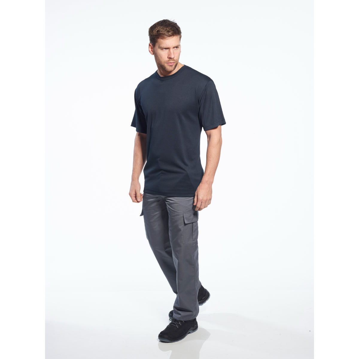 Portwest C701 Combat Trousers, close-up of waistband and fastener