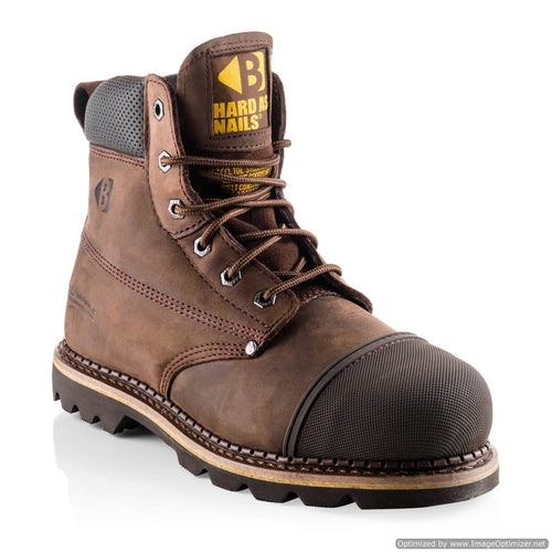 B301 Buckbootz Hard as Nails SB P HRO SRC Chocolate Oil Leather Goodyear Welted Safety Lace Boot