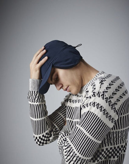 Side view of the Beechfield B355 canvas 5-panel cap, showing its profile.