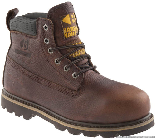 B750 Buckbootz Hard as Nails SB P HRO SRC WRU Dark Brown Goodyear Welted Waterproof Safety Lace Boot