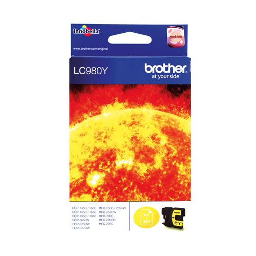 Brother LC980Y Inkjet Cartridge Yellow LC980Y