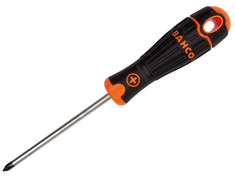 BahcoFit screwdriver with a PH0 Phillips tip and a comfortable two-component handle.