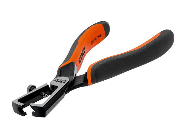 Bahco Ergo 150mm wire stripping pliers with self-opening handles and precision stripping holes.