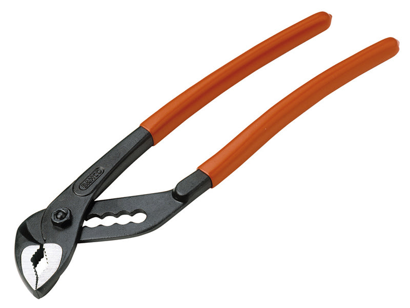 Bahco 200mm slip joint pliers with multiple jaw positions for versatile gripping.