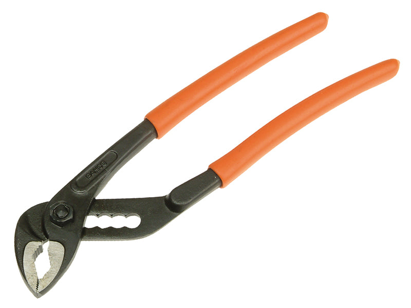 A larger pair of 250mm Bahco slip joint pliers, showing their wide jaw capacity.