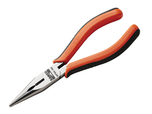 Bahco 200mm Ergo snipe nose pliers with long, slim jaws for reaching into tight areas.
