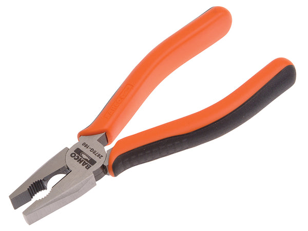 A pair of 160mm Bahco combination pliers with slim jaws and comfortable handles.