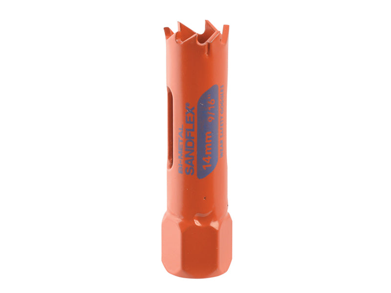 A small 14mm Bahco bi-metal holesaw for drilling precise, clean holes in various materials.