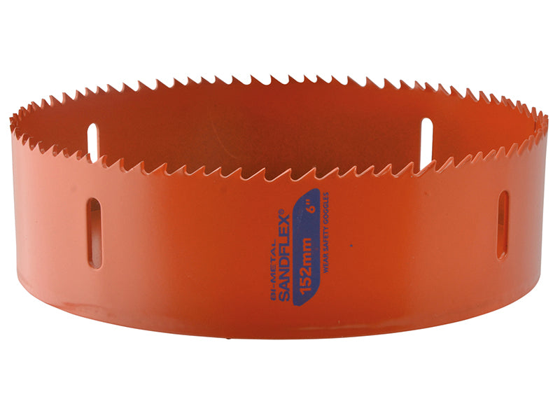 152mm Bahco bi-metal holesaw, highlighting its depth.