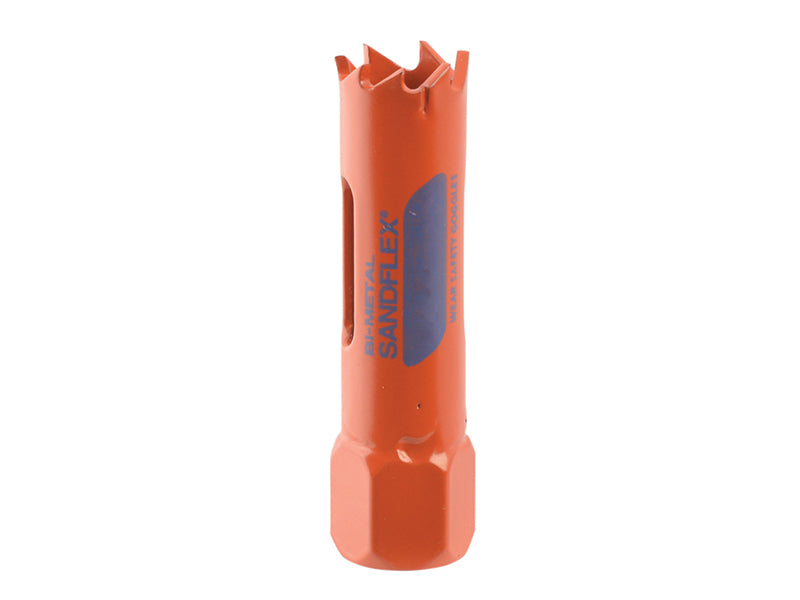 The 16mm Bahco bi-metal holesaw in its carded packaging, showing the variable pitch teeth.