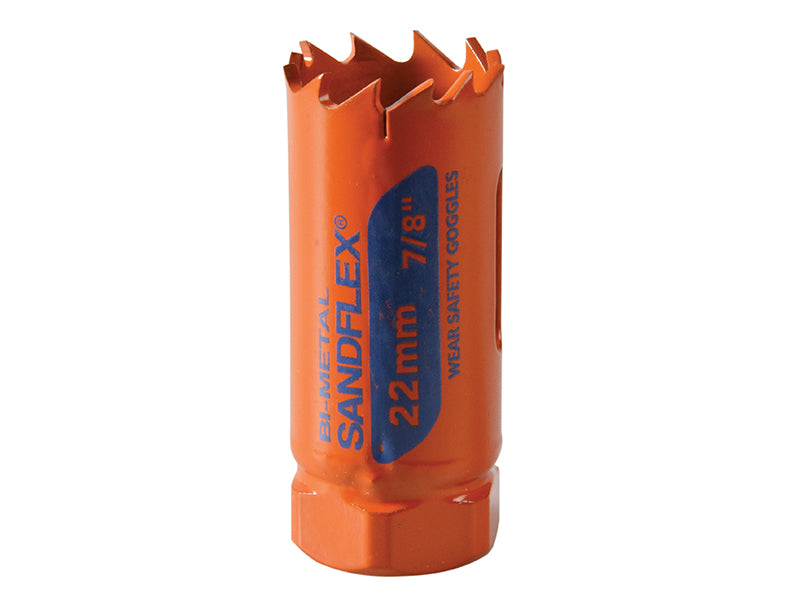 The 22mm Bahco VP series bi-metal holesaw shown from a three-quarters perspective.