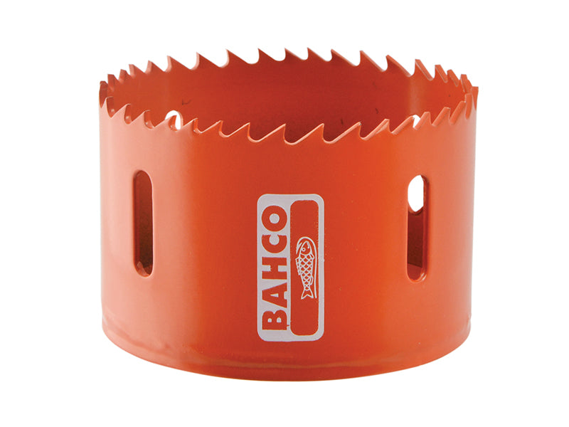A 68mm Bahco bi-metal holesaw, ideal for cutting openings for electrical boxes.