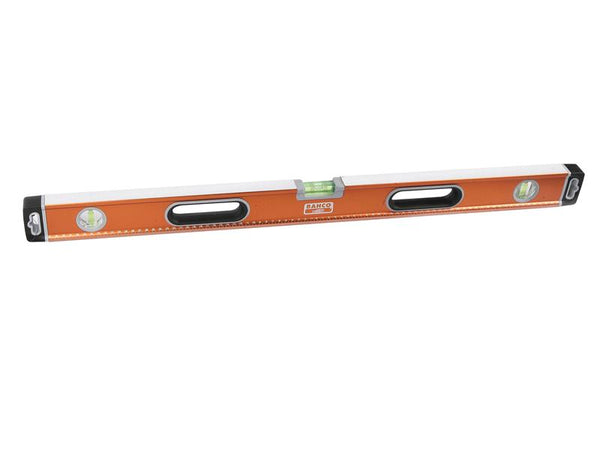 The 120cm model of the Bahco box spirit level with large, easy-to-read vials.
