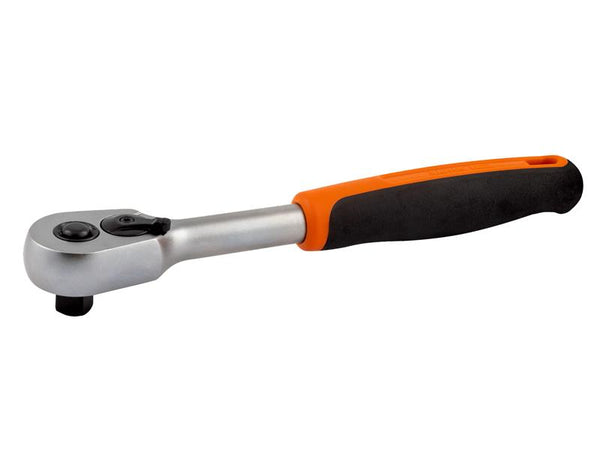 Quick-release button and switch of the Bahco 7750QR 3/8-inch ratchet.
