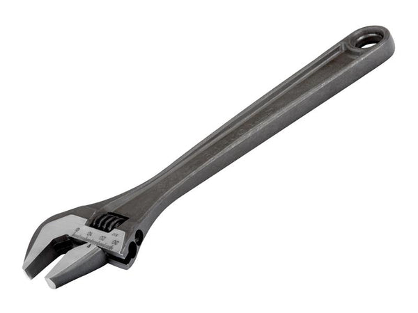 Side view of the 100mm Bahco adjustable wrench, showing the measurement scale on the jaw.