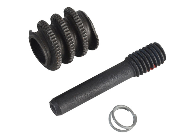 A spare knurl and pin set for repairing a Bahco 8071 series adjustable wrench.