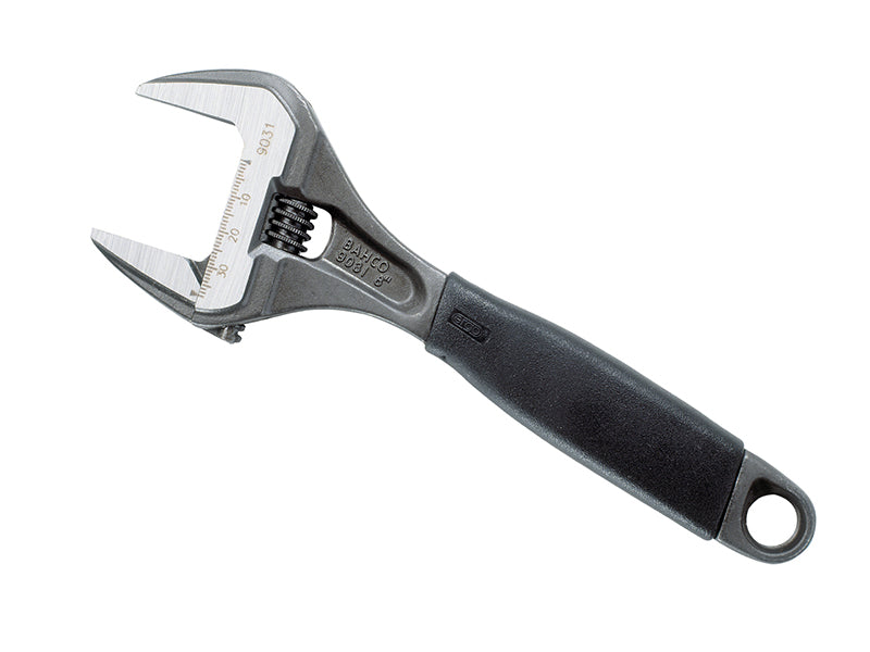 The 200mm Bahco Ergo extra-wide jaw adjustable wrench with its signature handle.