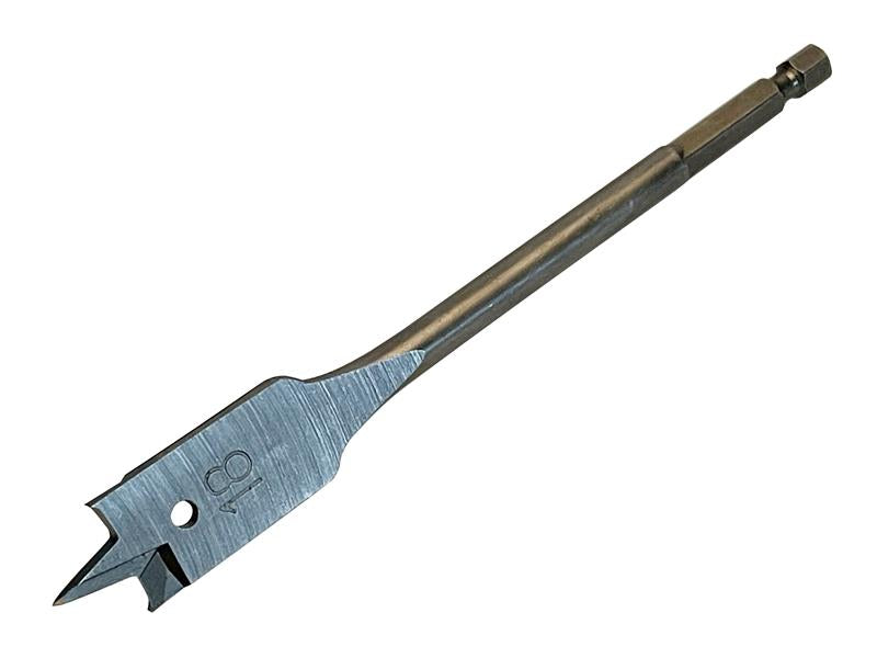 A 18mm Bahco flat bit with a polished finish and a hexagonal shank.