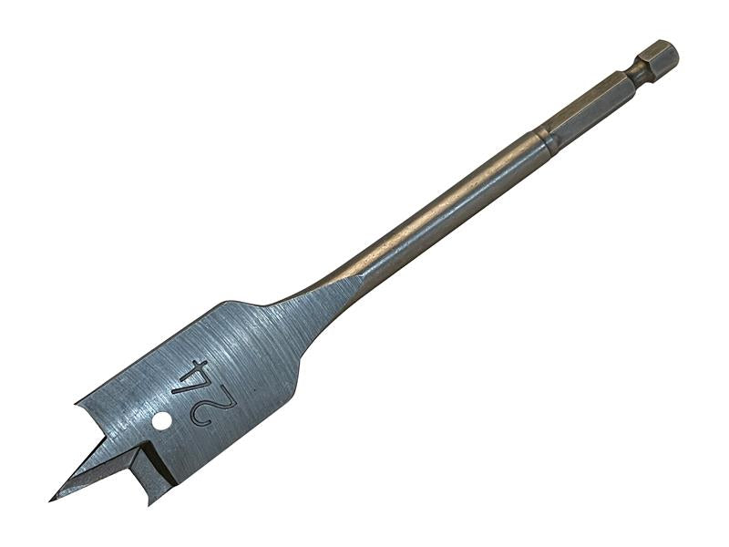 The 24mm Bahco flat bit, showing its flat paddle design for rapid drilling.