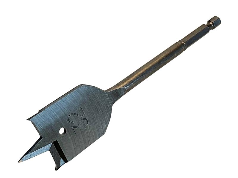 The 32mm Bahco flat bit, a versatile size for various woodworking and plumbing tasks.