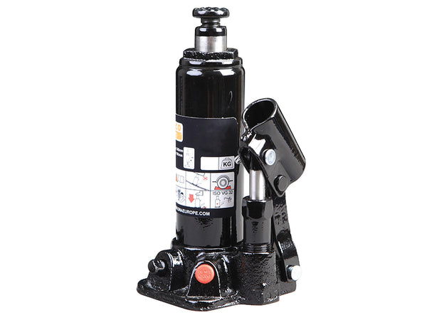 Bahco 20-tonne heavy-duty bottle jack with a wide, stable base and black finish.