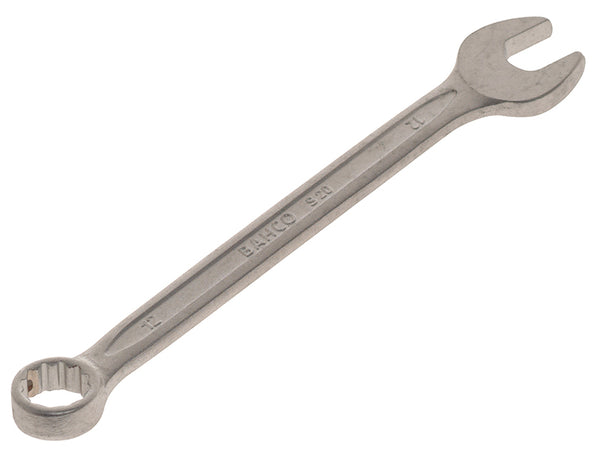 Bahco Combination Spanner, 12mm, with a polished chrome finish and offset ring end.