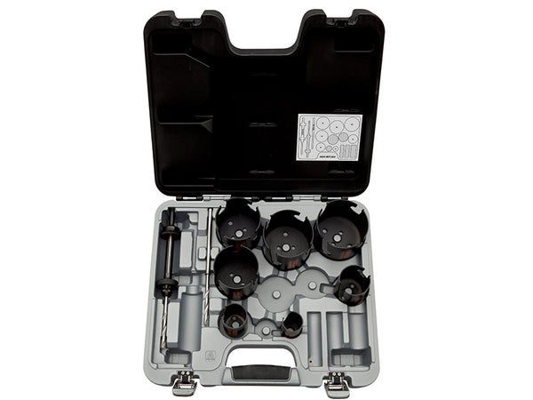 A 9-piece Bahco multi-construction superior holesaw set for various materials.