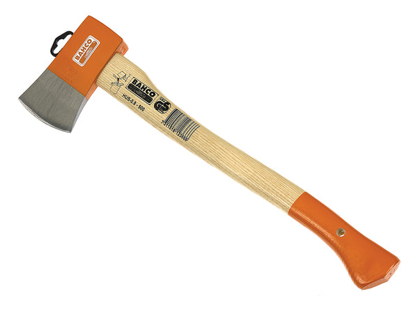 Bahco HUS-0.6-380 camping hatchet with a curved ash handle and an 850g forged head.