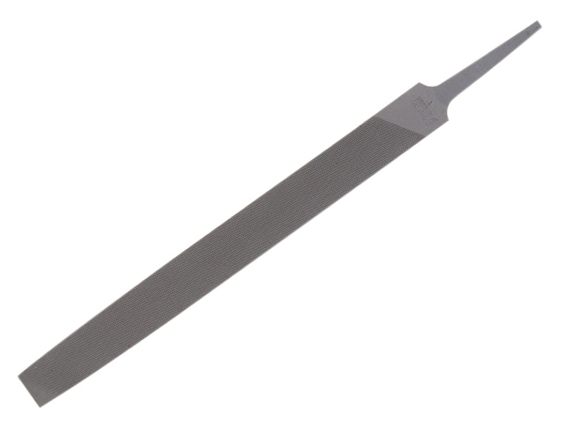 A Bahco 8-inch millsaw file with a single-cut bastard pattern for sharpening and deburring.