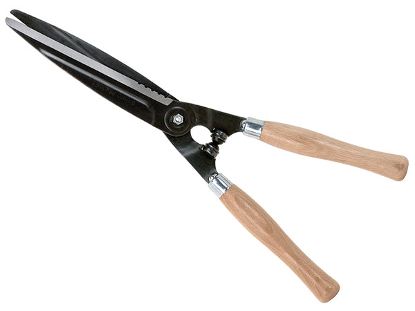 Bahco P57-25 hedge shears, showcasing the sharp cutting edge.