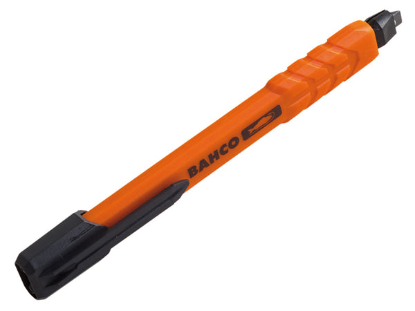 The Bahco mechanical pencil shown next to its handy storage holster with sharpener.