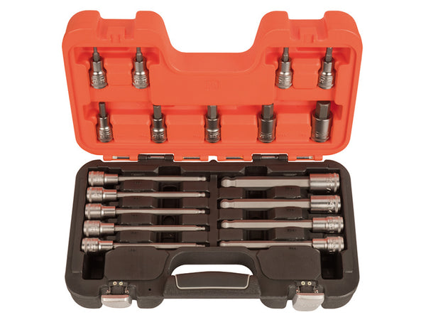Bahco S18HEX 1/2-inch drive hex bit socket set, an 18-piece collection in a clip rail holder.