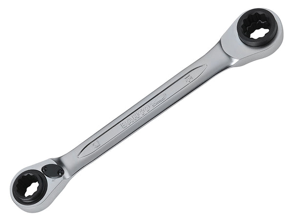 Bahco S4RM Series Reversible Ratchet Spanner covering sizes 12mm, 13mm, 14mm, and 15mm.