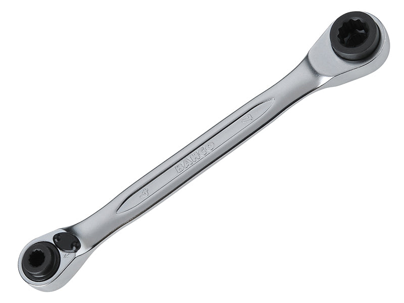 Bahco S4RM Series Reversible Ratchet Spanner with 4mm, 5mm, 6mm, and 7mm heads.