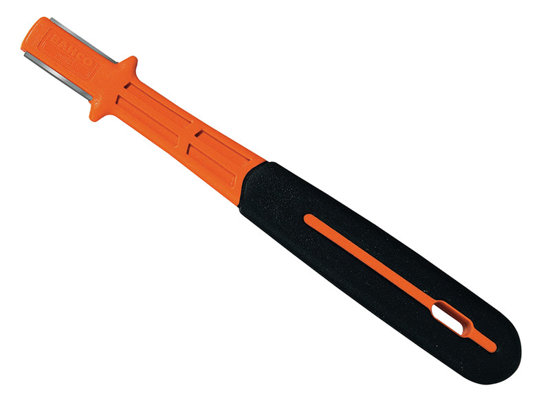 The Bahco SHARP-X-E, a compact tungsten carbide sharpener for knives and tools.