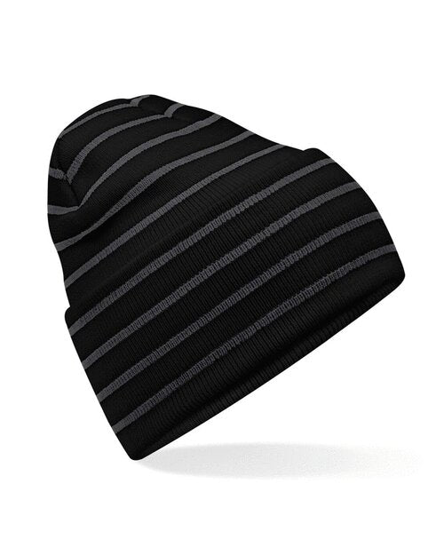 Beechfield Deep Cuffed Striped Beanie