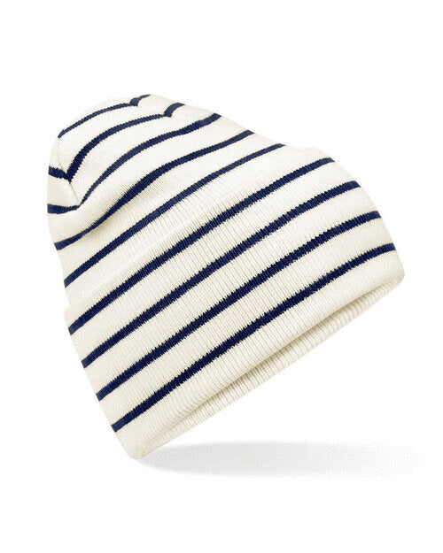 Beechfield Deep Cuffed Striped Beanie
