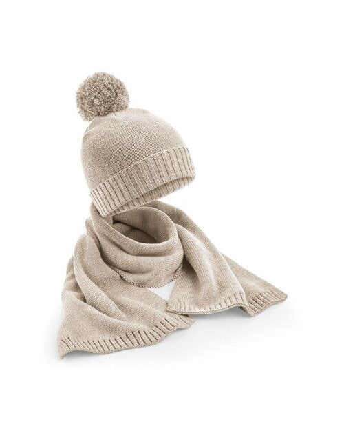 Beechfield Knit Scarf And Beanie Gift Set