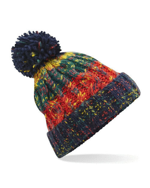 Beechfield Corkscrew Pom Pom Beanie