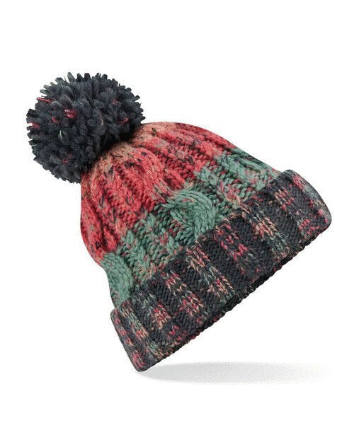 Beechfield Corkscrew Pom Pom Beanie