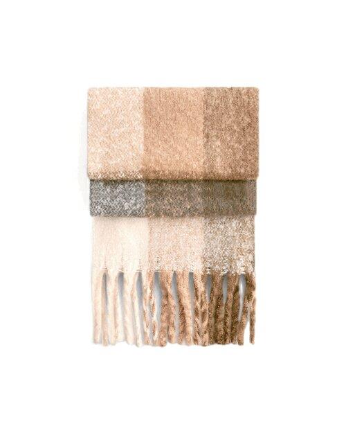 Beechfield Fluffy Check Scarf