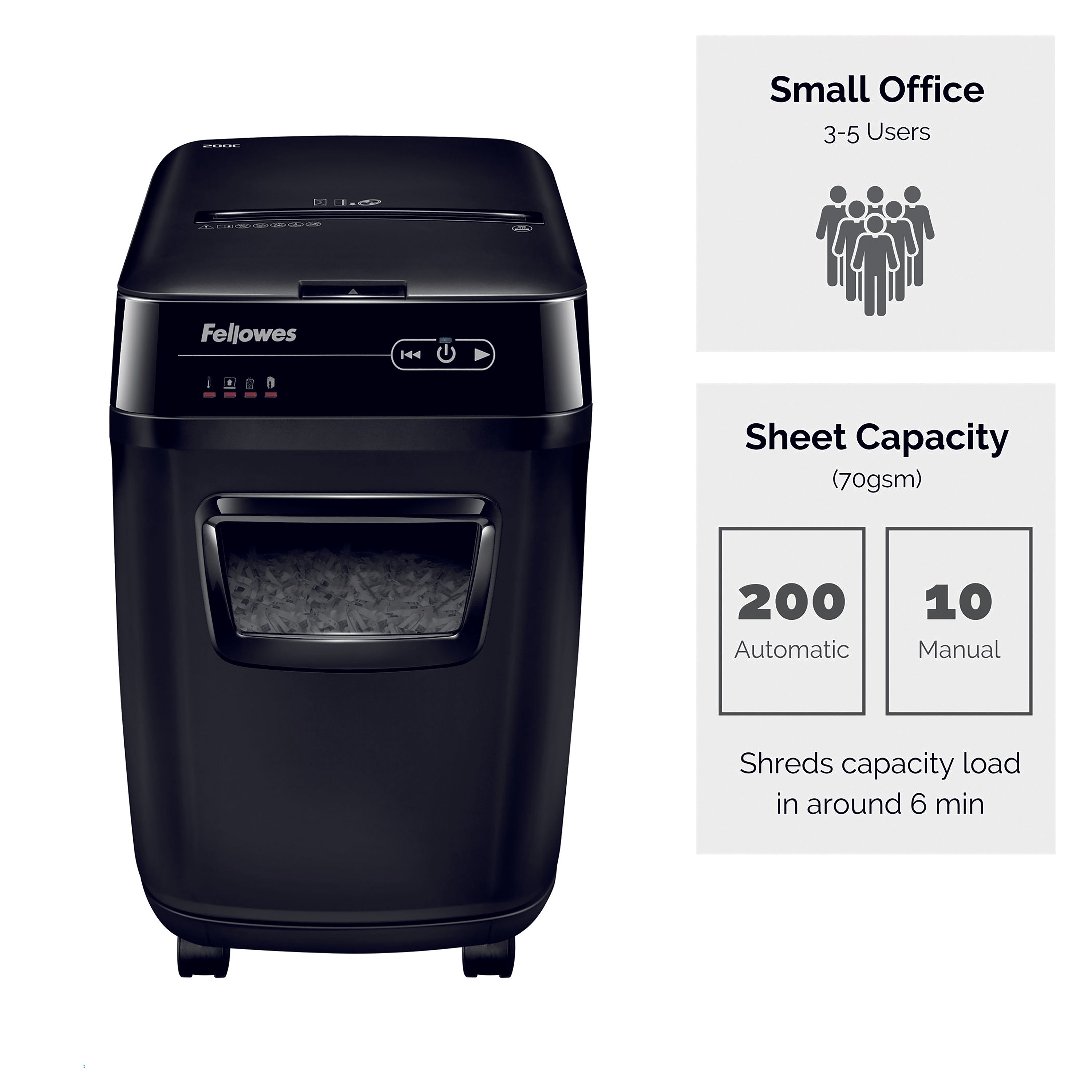 Fellowes Automax 200C Cross Square Cut Shredder 4652901