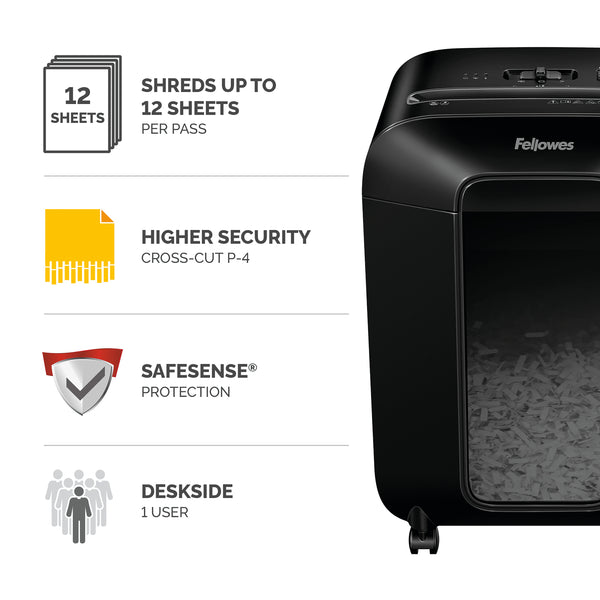 Fellowes Powershred LX85 Cross-Cut Shredder Black 4400901