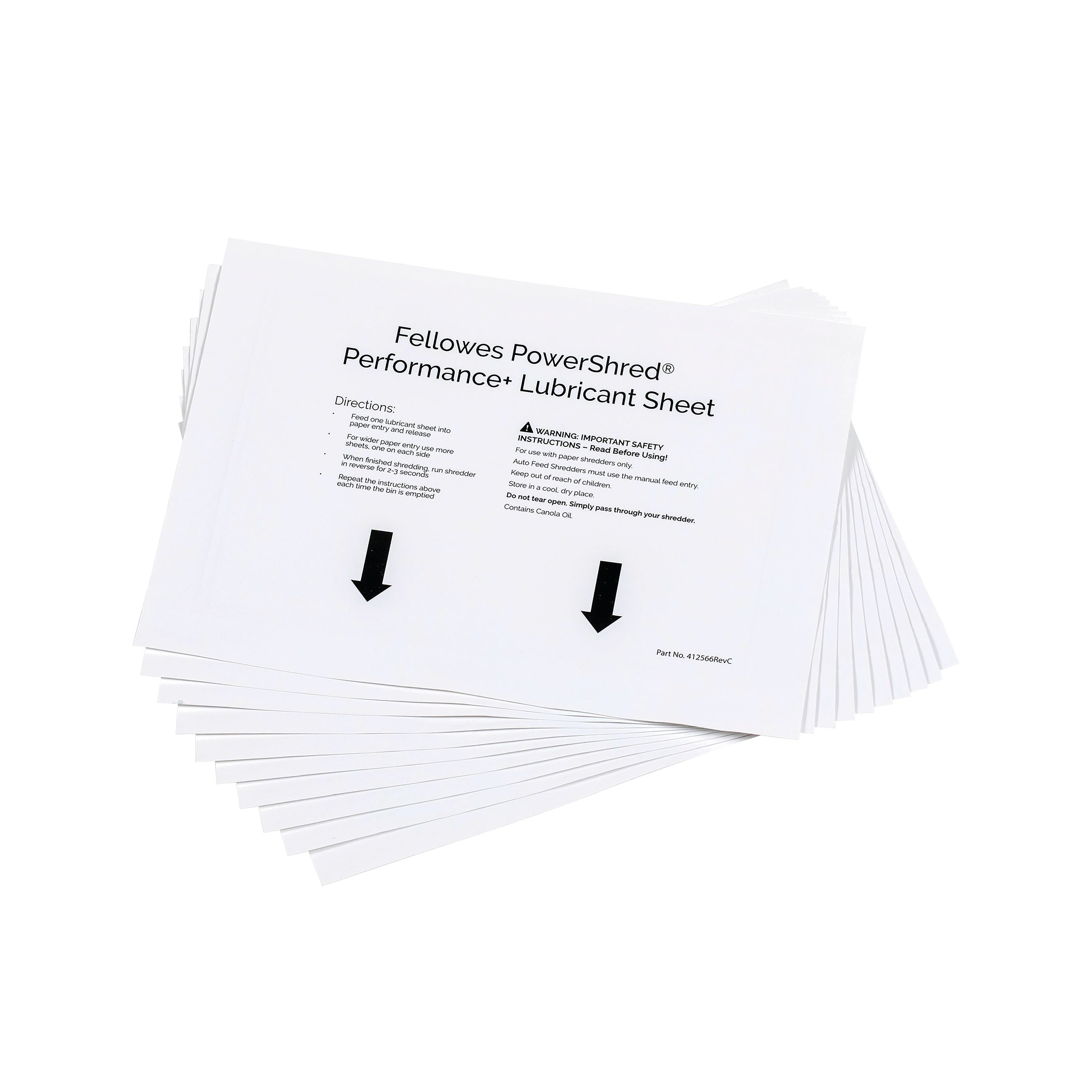 Fellowes Powershred Performance+ Lubricant Sheets (Pack of 10) 4025601