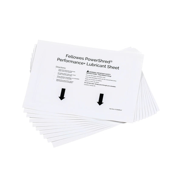 Fellowes Powershred Performance Lubricant Sheets – (Pack of 10)