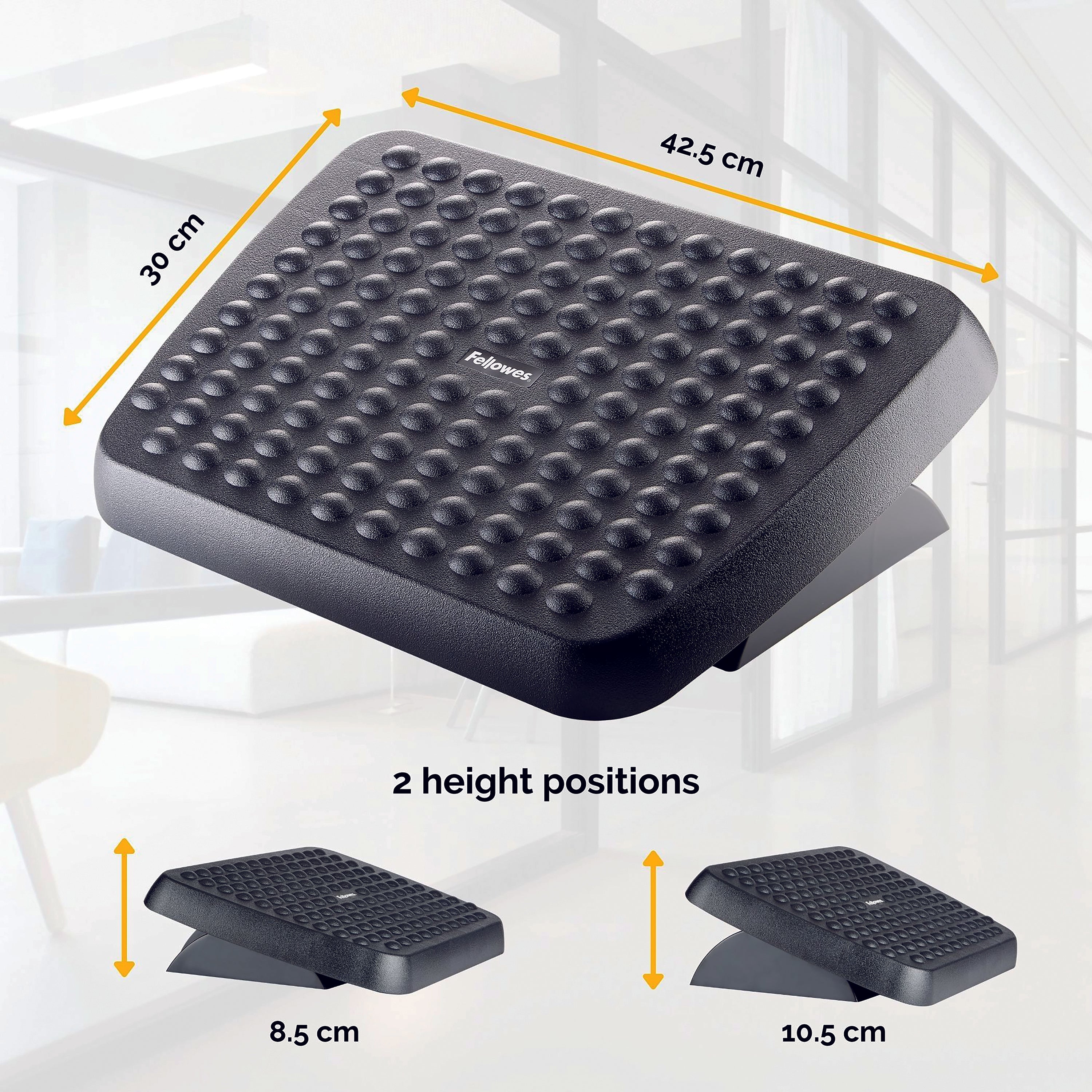 Fellowes Standard Adjustable Footrest Black 48121-70