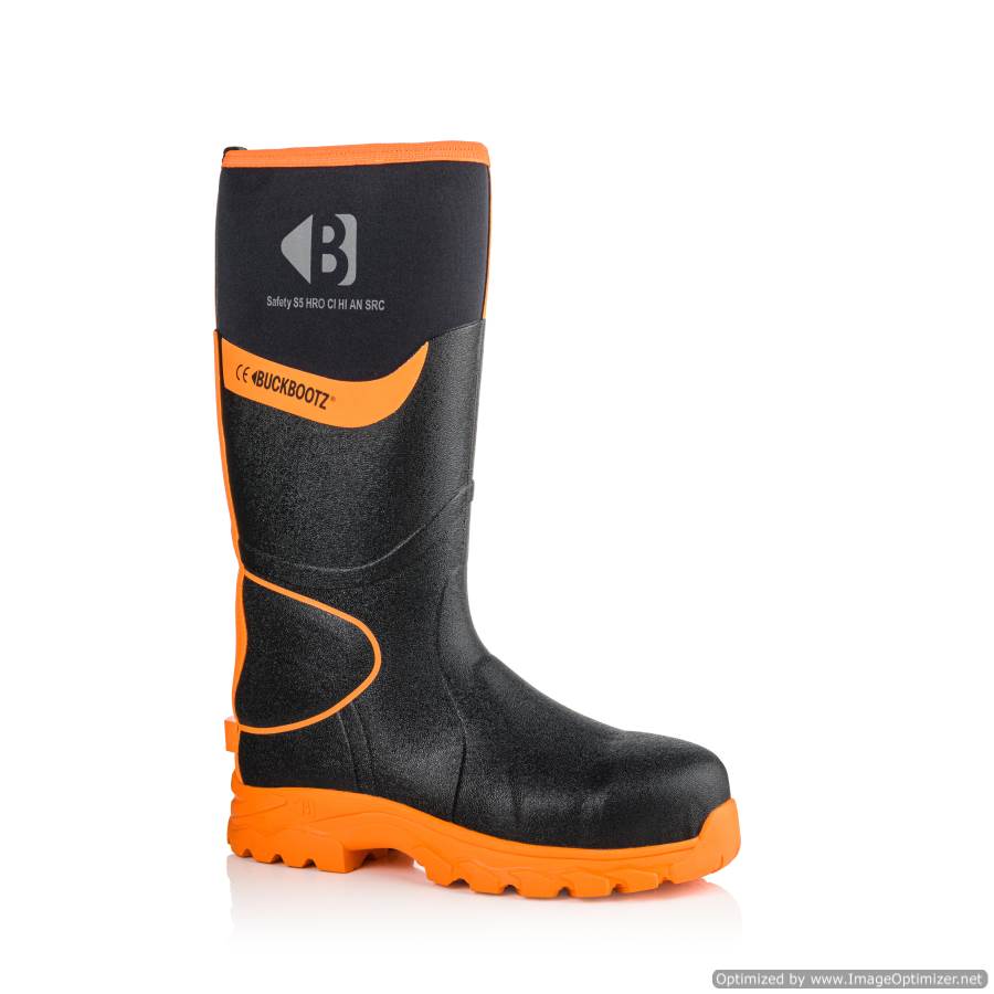 BBZ8000 Buckbootz S5 360° High Visibility Neoprene/Rubber Safety Wellington Boot with Ankle Protection