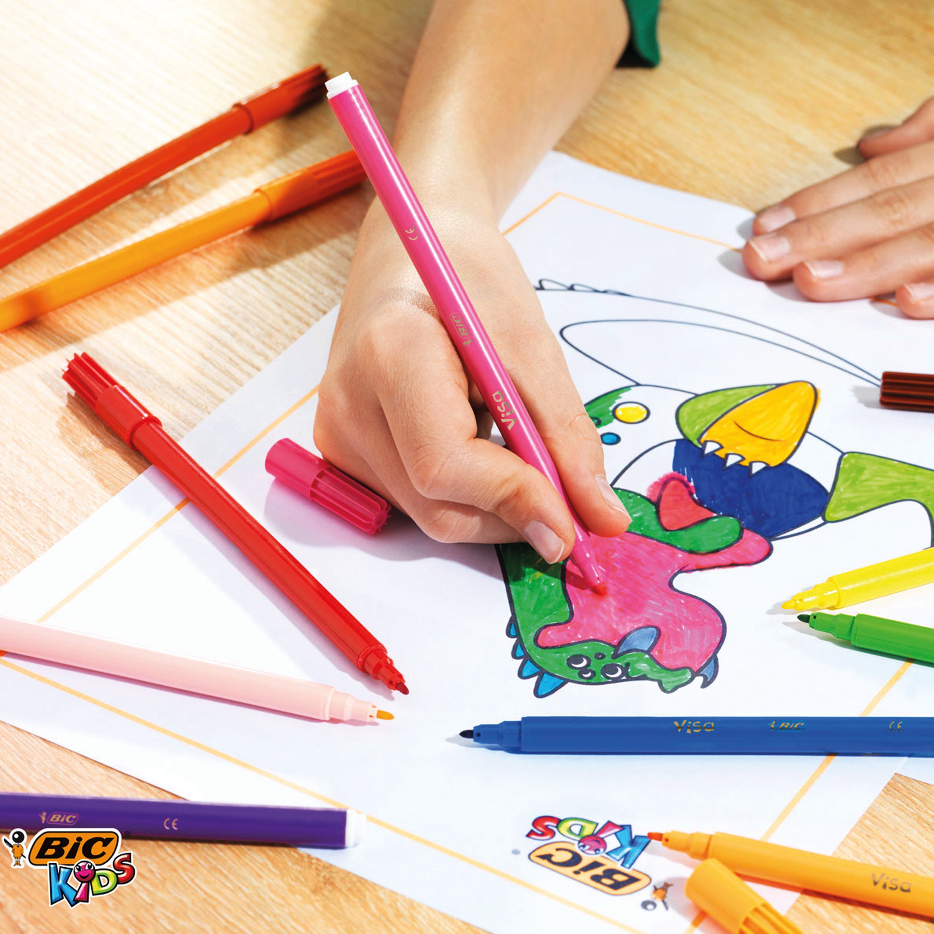 Bic Kids Visa Felt Tip Pens Fine Tip Assorted - (Pack of 84)