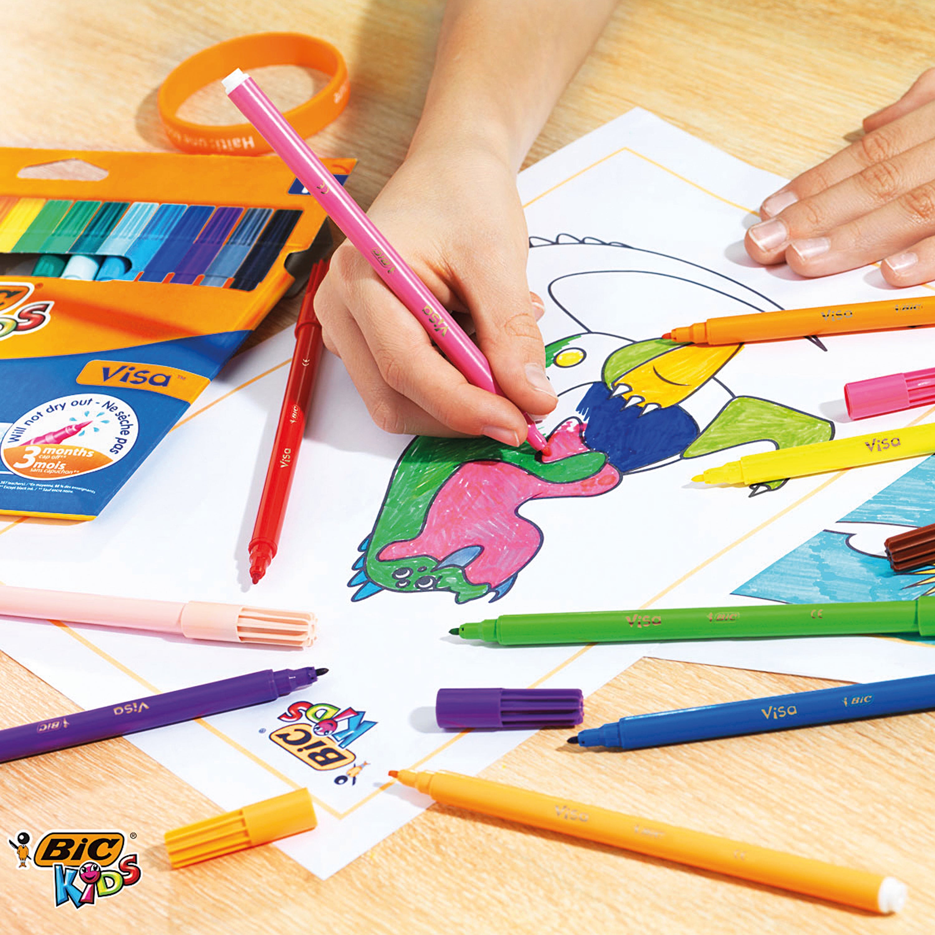 Bic Kids Visa Felt Tip Pens Fine Tip Assorted - (Pack of 84)